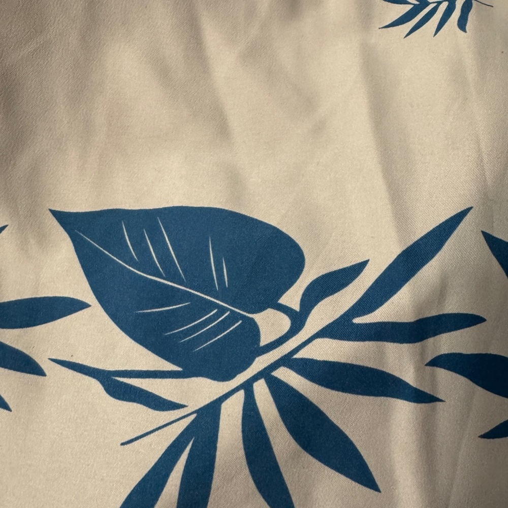Elegant Grey and Blue Leaf Print SunDress - Picture 4 of 8